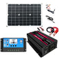 Solar Power System Inverters+30A Controller+18W 18V Solar Panel, Black 12V To 220V, Black 12V To 110V, Red 12V To 220V, Red 12V To 110V