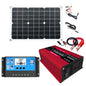 Solar Power System Inverters+30A Controller+18W 18V Solar Panel, Black 12V To 220V, Black 12V To 110V, Red 12V To 220V, Red 12V To 110V