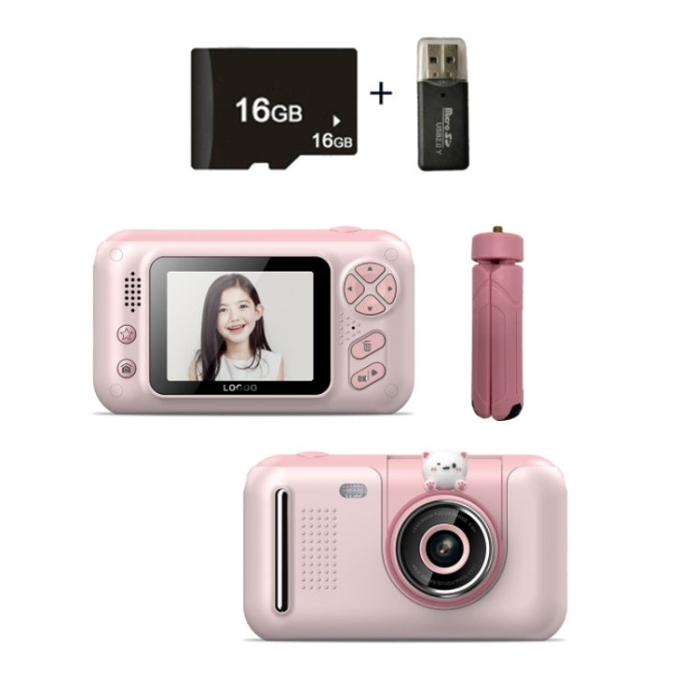 2.4 Inch Children HD Reversible Photo SLR Camera, Pink, Yellow Blue, Pink With Bracket, Yellow Blue With Bracket, Pink + 8G Memory Card + Card Reader, Pink + 16G Memory Card + Card Reader, Pink + 32G Memory Card + Card Reader���������������������������...