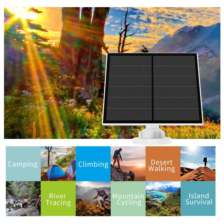 5W Monocrystalline Silicon Outdoor Camera Solar Panel Support USB&Type-C/USB-C Interface
