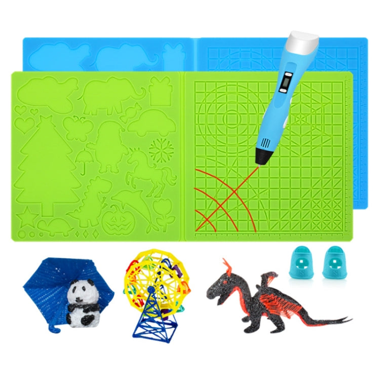 3D Printing Pen Copy Silicone DIY Painting Template Mat, Blue, Green, Transparent, Blue Large, Green Large, Transparent Large