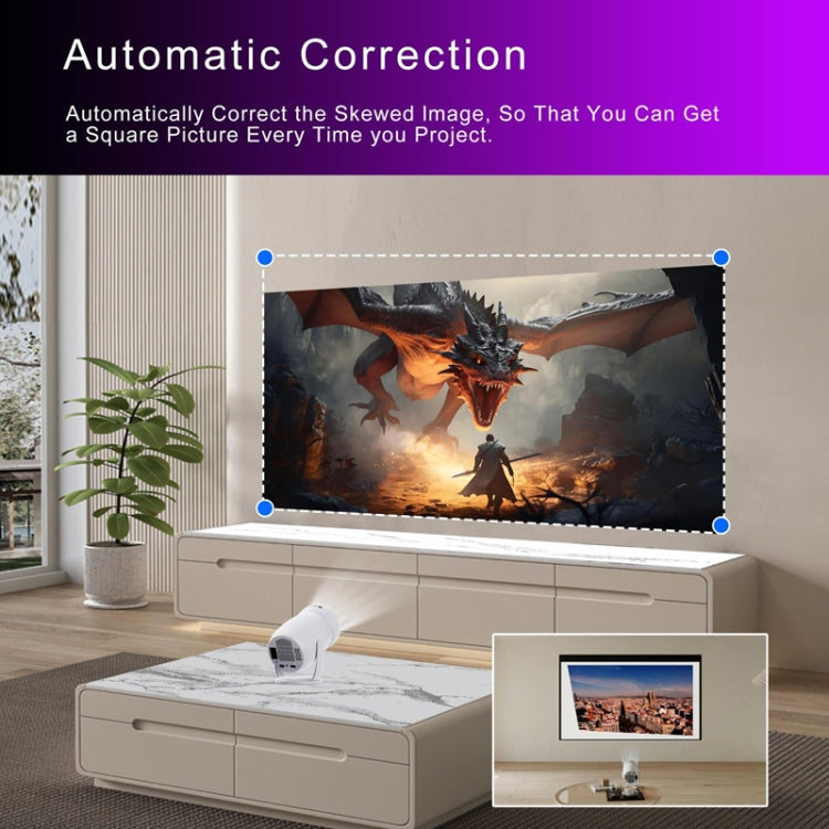 HY400 Android 12.0 System Intelligent Projector Portable Family Projector, US Plug, EU Plug, UK Plug, AU Plug