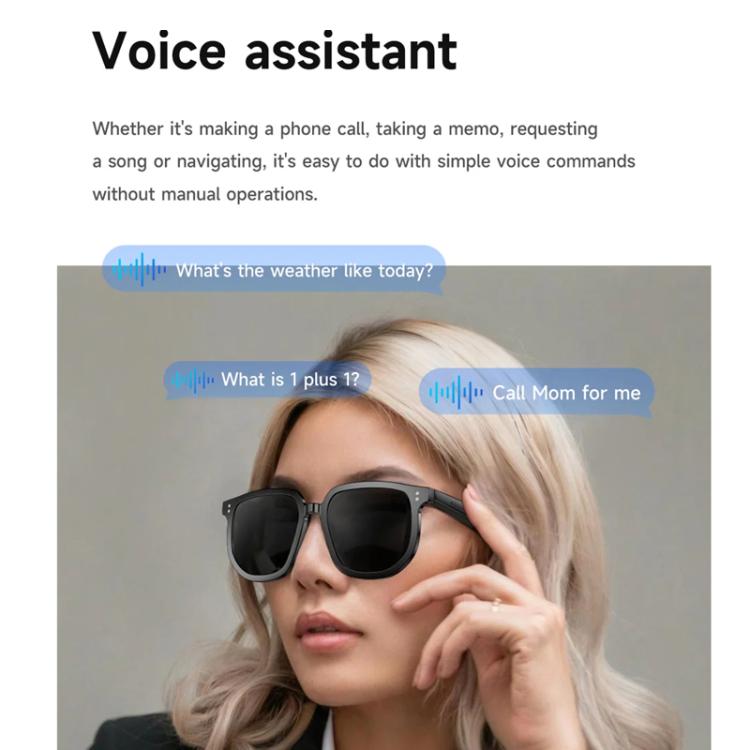 V1 Pro Smart Glasses Support Bluetooth Calling/Music Control/Camera Remote/Voice Assistant, 2×150mAh Battery For Work & Travel, V1 Pro