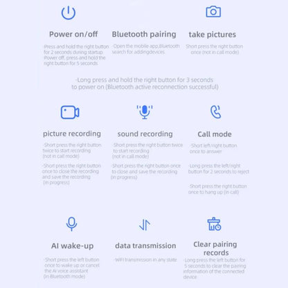 V03-T5 Smart Glasses with 8MP Camera & AI Live Translation 1080P Video Recording