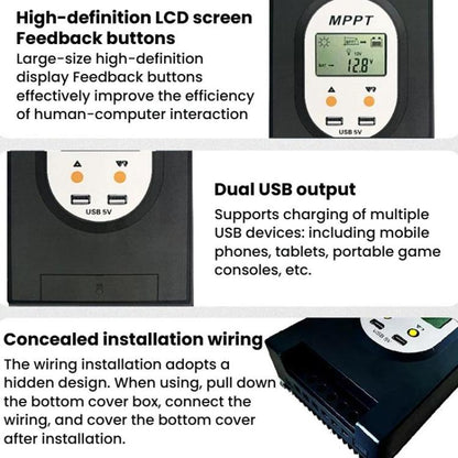 MPPT Solar Controller With Automatic 12V/24V Recognition, SKA-10A, SKA-20A, SKA-30A, SKA-40A, SKA-50A, SKA-60A