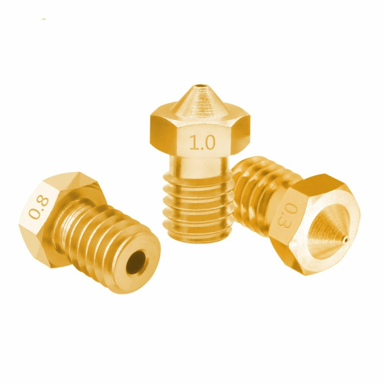 8 PCS Bugatti 3D Printer Accessories E3D-V5 V6 Nozzle M6 Thread Consumables Hot Nozzle, 1.75/0.2mm, 1.75/0.25mm, 1.75/0.3mm, 1.75/0.35mm, 1.75/0.4mm, 1.75/0.5mm, 1.75/0.6mm, 1.75/0.8mm, 1.75/1.0mm, 3/0.2mm, 3/0.3mm, 3/0.4mm, 3/0.5mm, 3/0.6mm, 3/0.8mm  ...