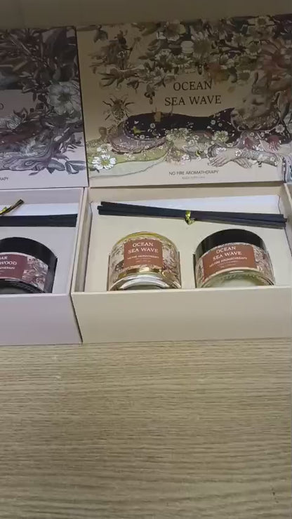 Eastern Scents Essential Oil Scented Candle and Diffuser Set – in a Gift Box